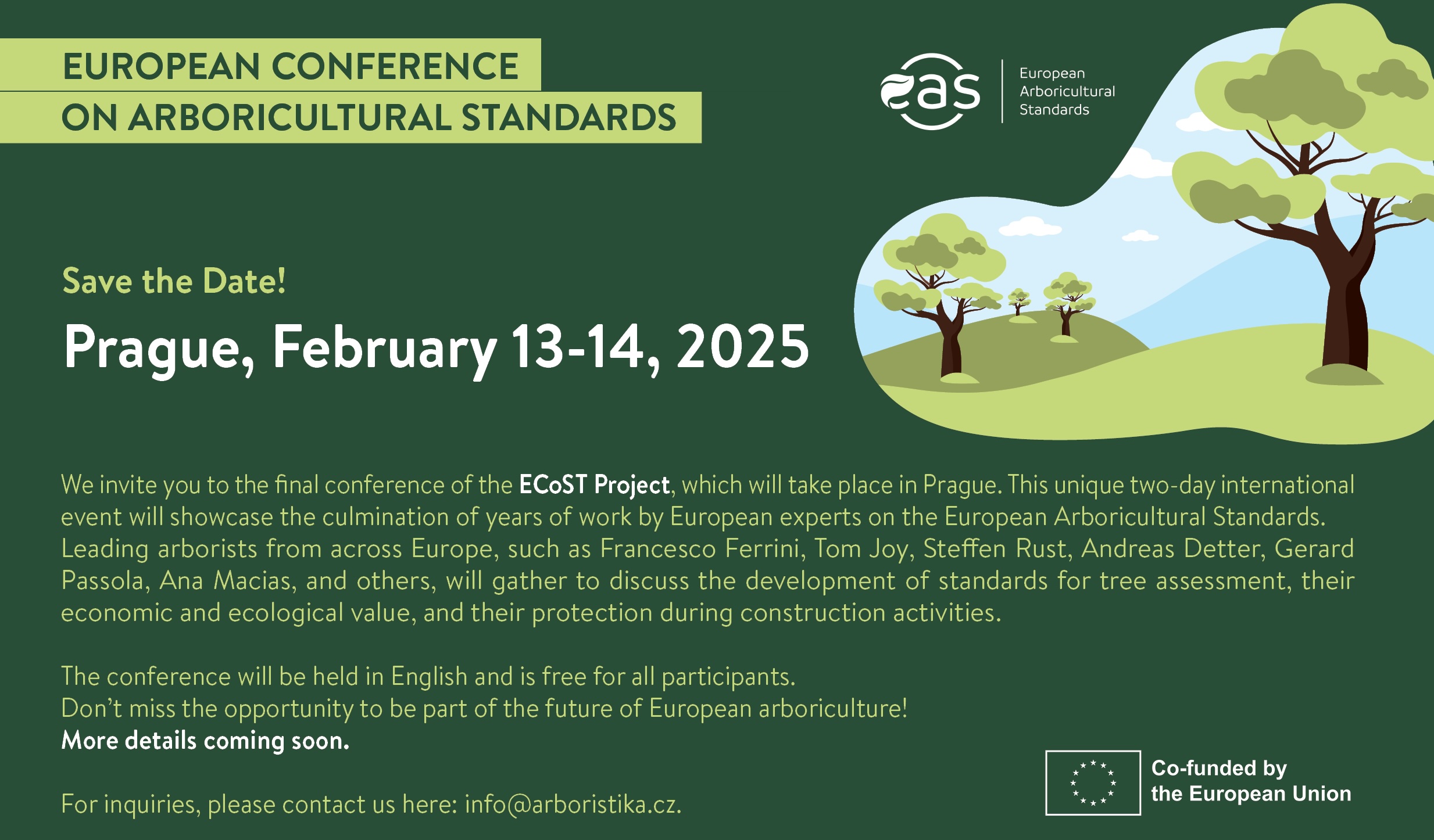 European Conference on Arboricultural Standards - 13.-14.2.2025 (Prague) - SAVE the DATE