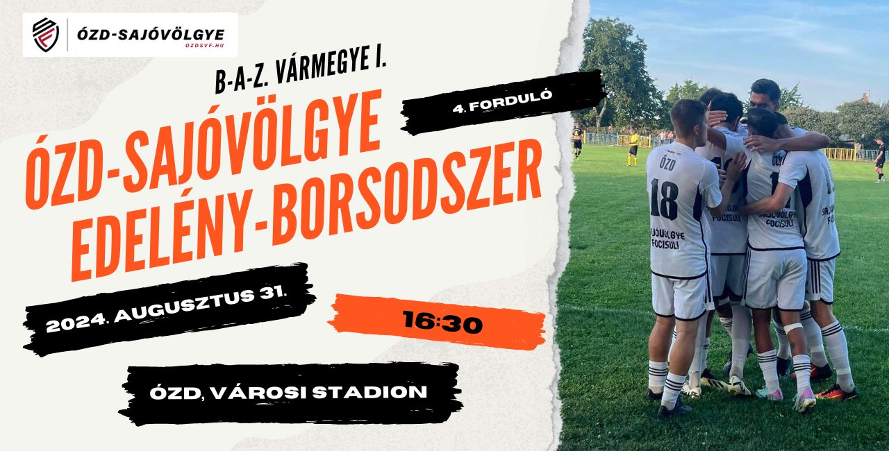 Ózd-SVF - Edelény a bajnokság 4. fordulójában